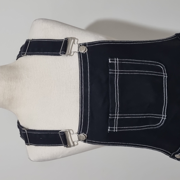 Used denim, black pinafore, size 14 with pockets, 90s style. - Picture 3 of 9